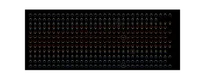 abstract calednar with each represented as a series of loops, each month is on its own row. winter months are in blues, summer months in reds and oranges